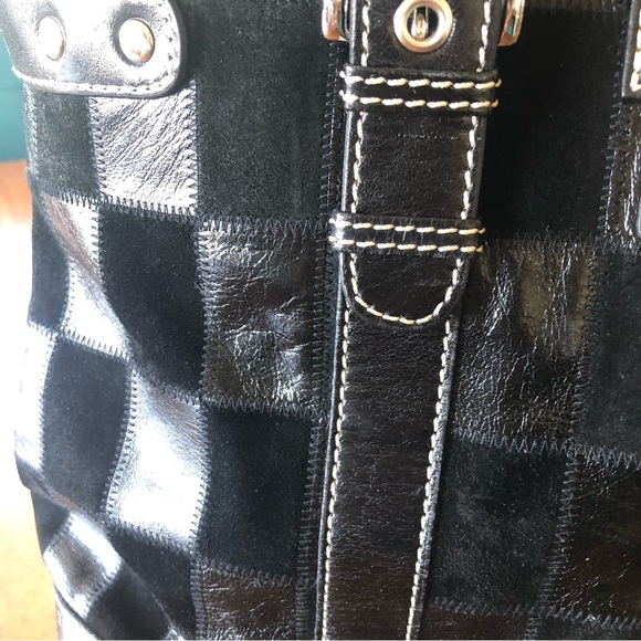 ISABELLA FIORE leather, patchwork bag. Excellent condition. Vintage black๐ - Picture 5 of 16